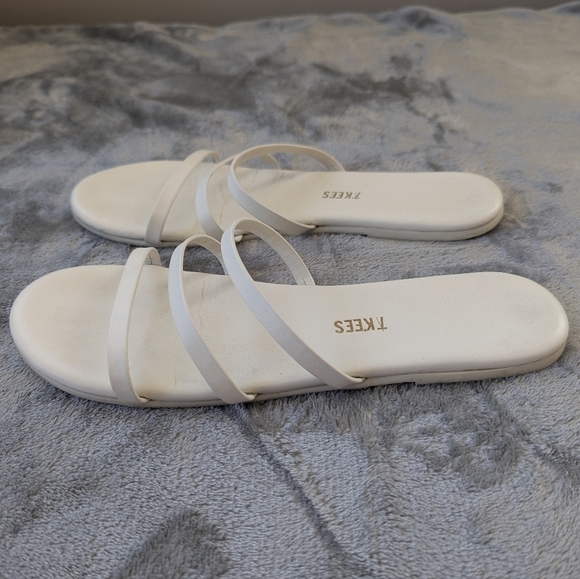 Tkees Leather 3 Strap Minimalist Flat Slide Sandals - Picture 6 of 12